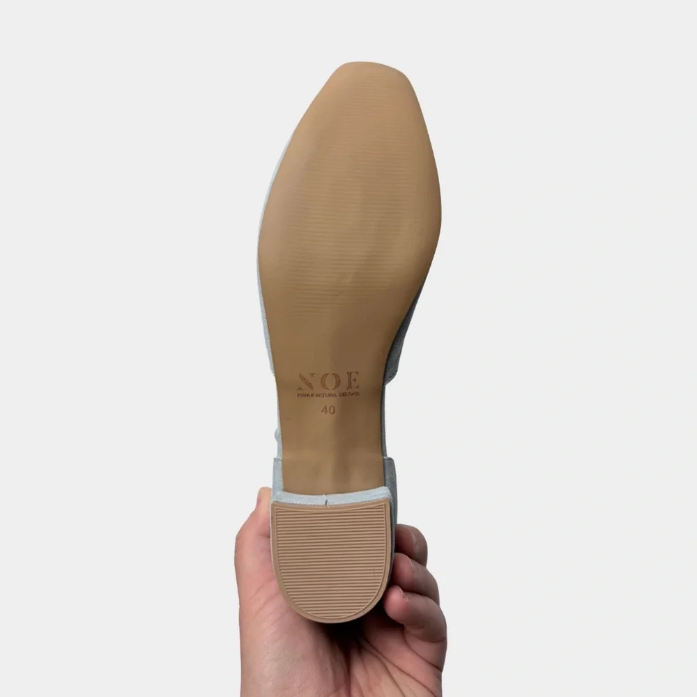 Anna‎ Maratti Light Blue Suede Ankle-Strap Ballet Kitten Heel Size 40